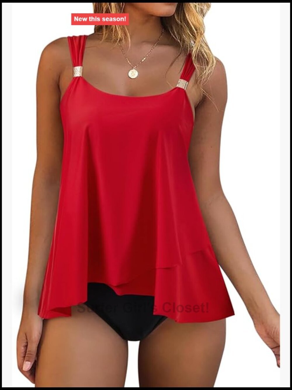 Ruffle Tankini Top High Waisted Bottom Tummy Control Swimwear Plus Size Pull On